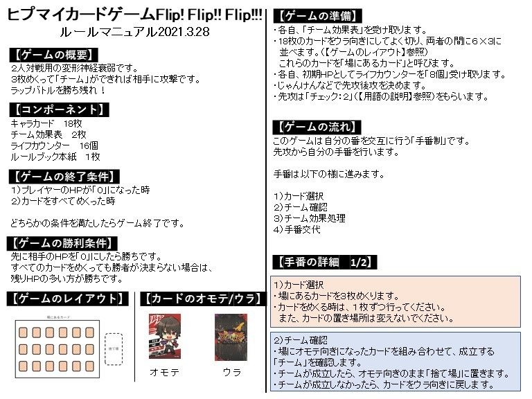 フリップ フリップ フリップ のルール インスト By ヤブロン ボードゲーム情報